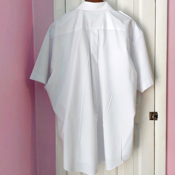 Crew Outfitters Navy Summer White Uniform Pilot Dress Shirt Epaulets Sz 18.5 S/S - Picture 7 of 10